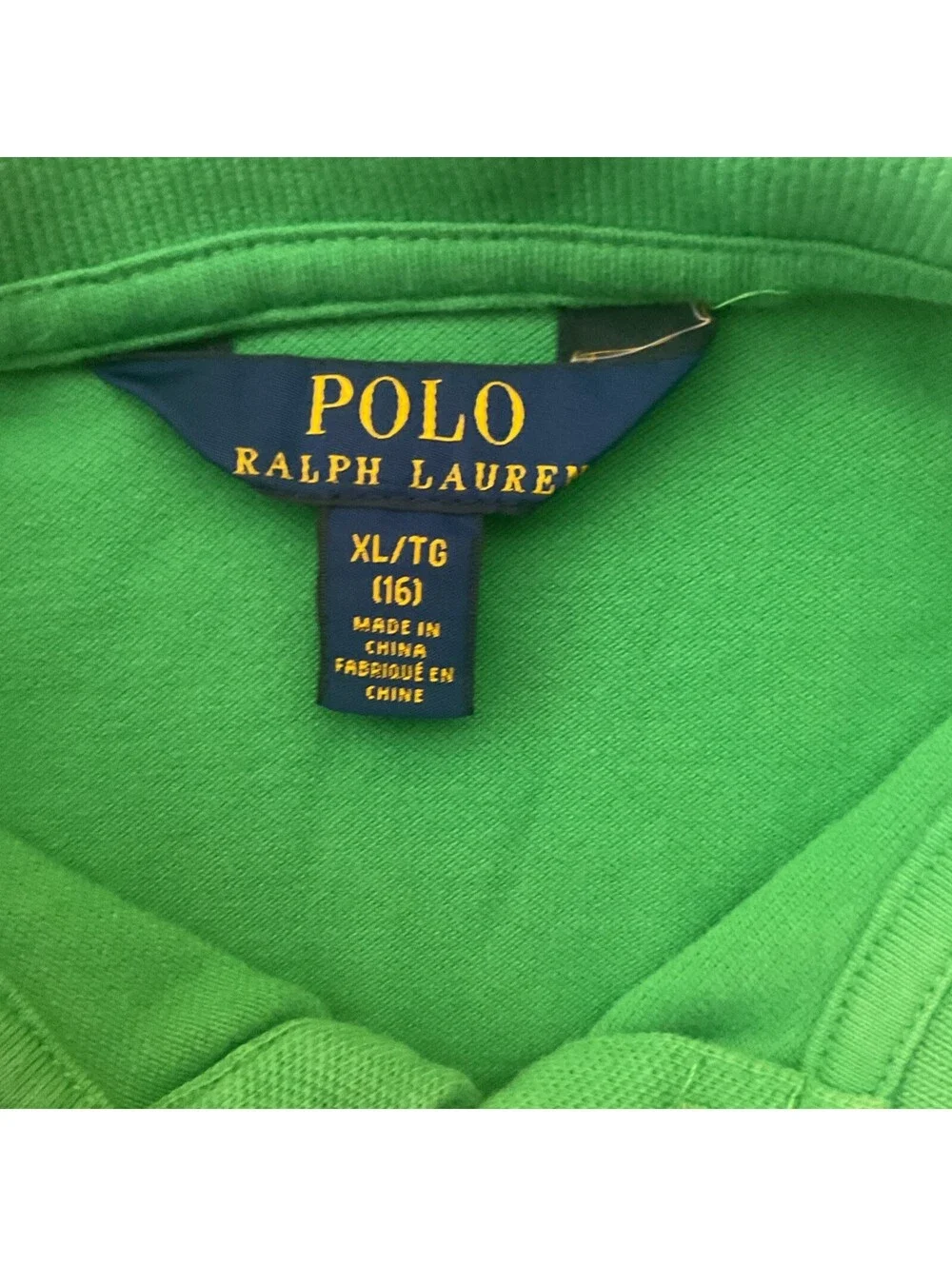 Polo Ralph Lauren Girls XL 16 Bright Green Large Pink Pony